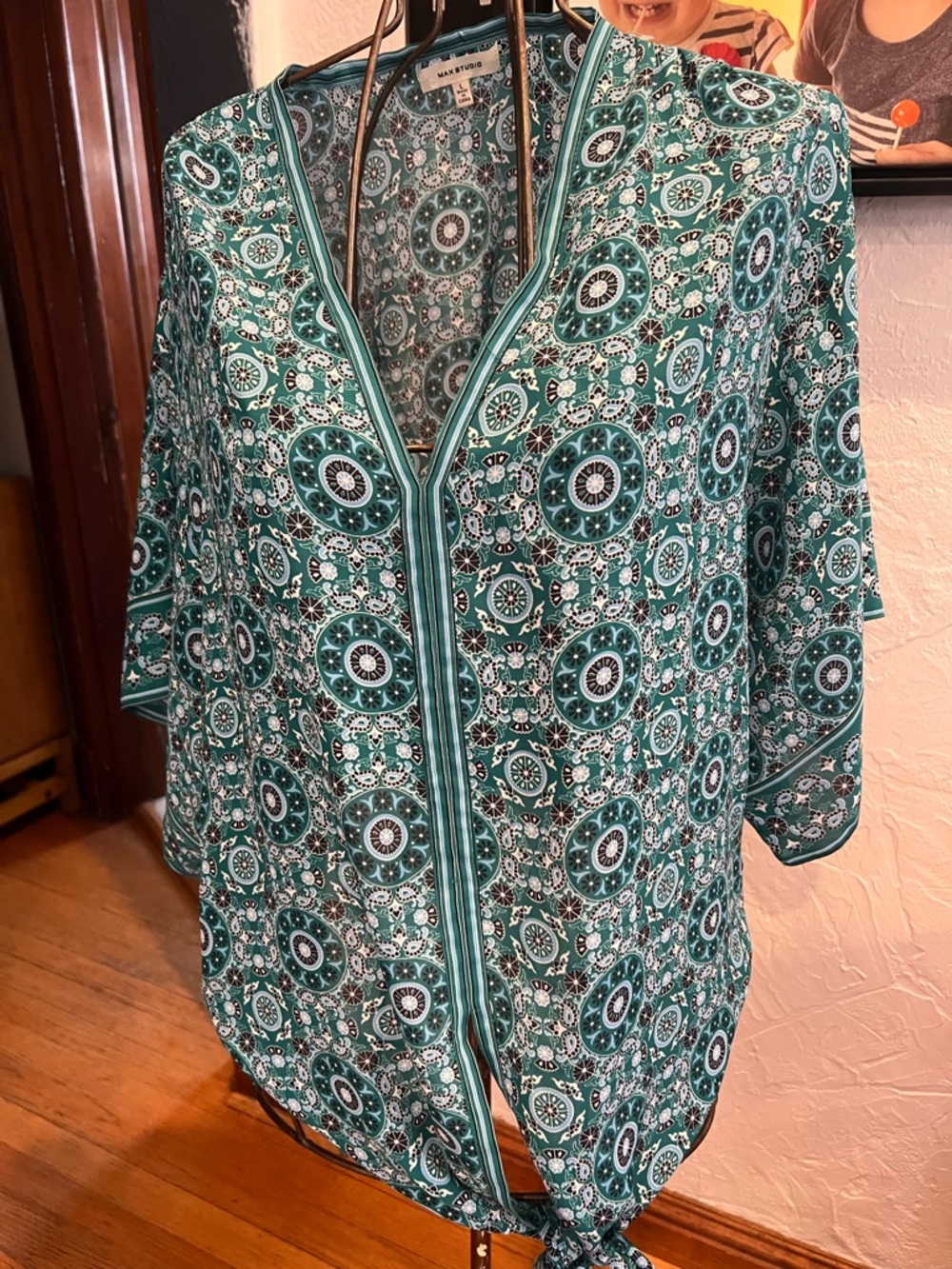 Printed Green Patterned Women's Top -